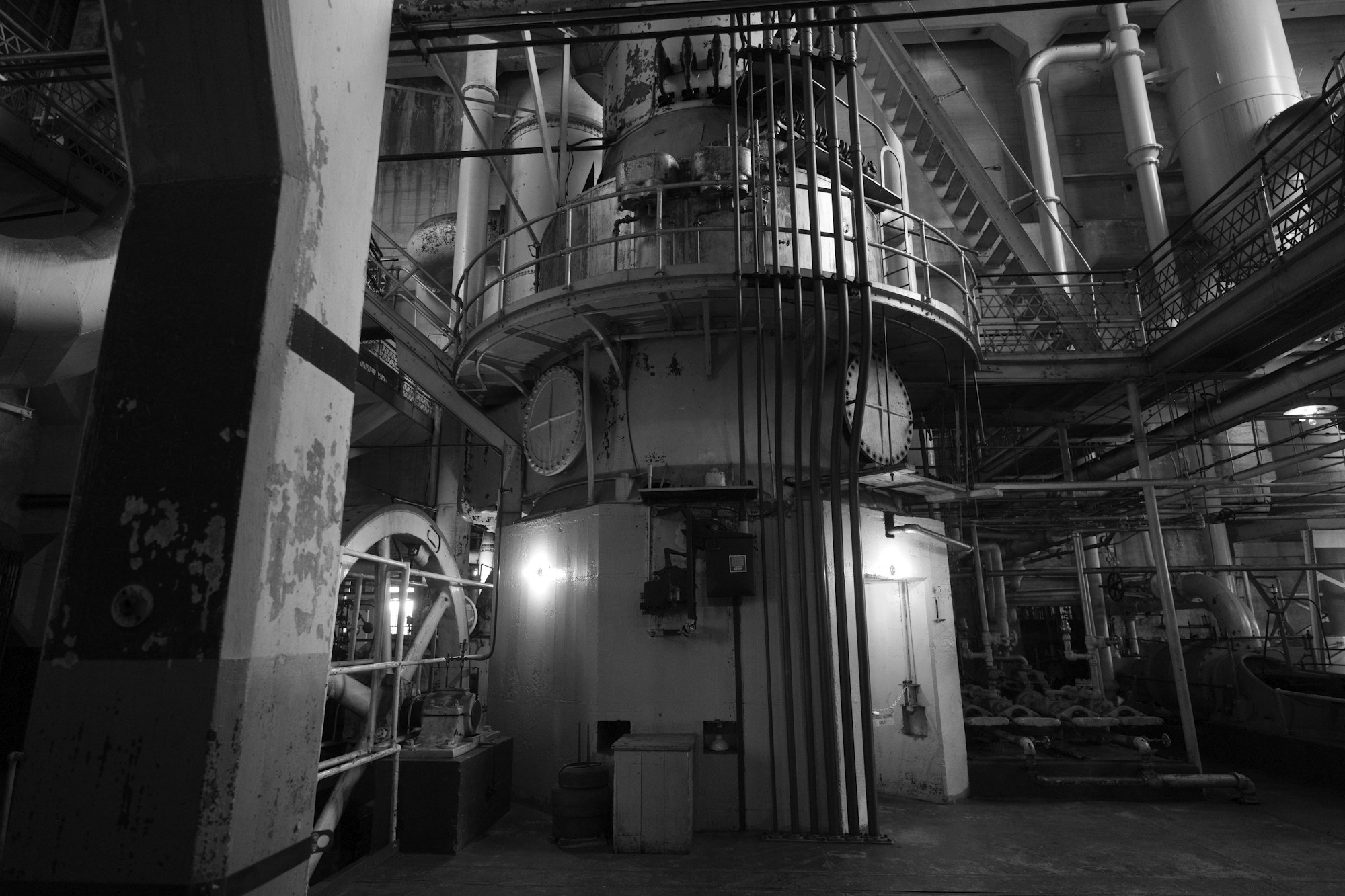 Industrial turbine plant interior